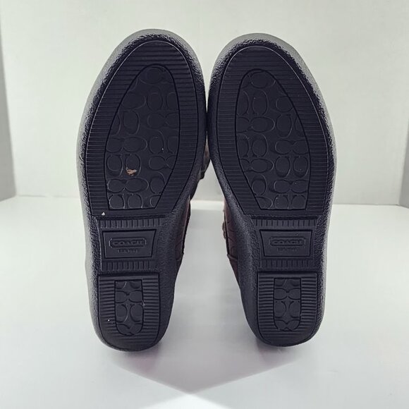 Coach Thelma Boots A4671 Womens Size 7B Brown Logo Embossed Suede Slip On - Picture 6 of 10